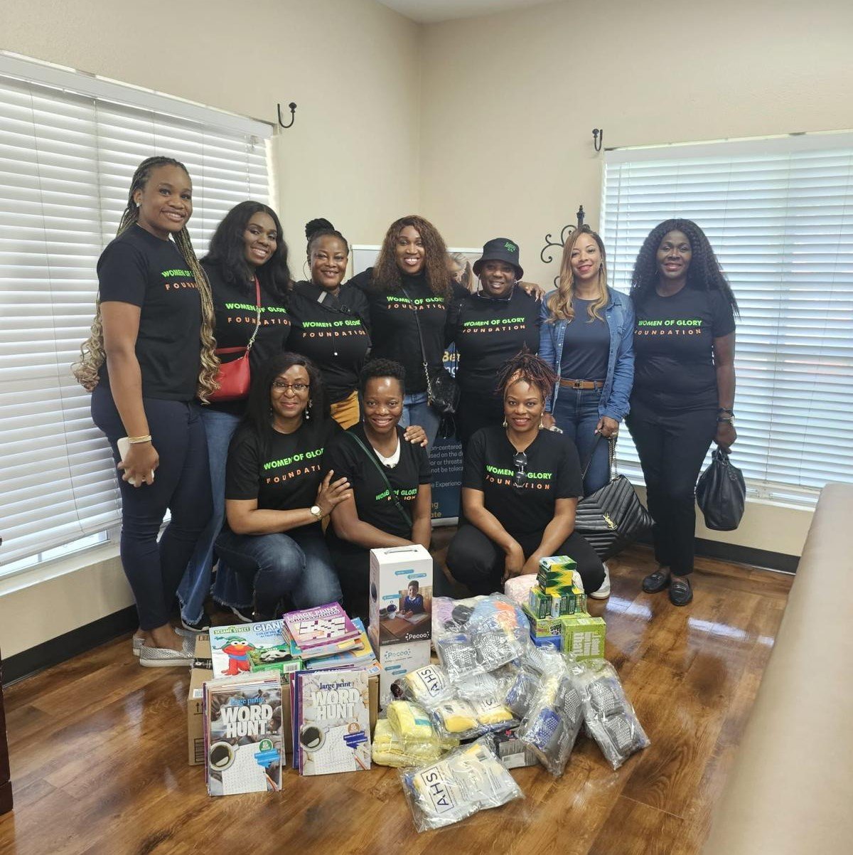 Empowered women and girls smiling in faith-based community outreach